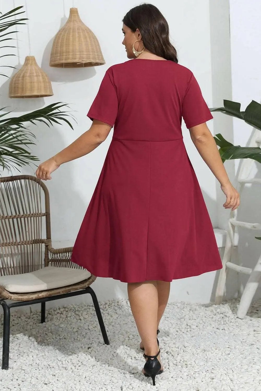 Elegant plus size sheer dress - Love Salve